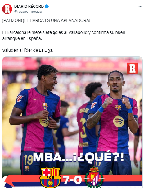 Barcelona propinó paliza y esto dice la prensa: “Pensaban que estábamos para descenso, pero somos los mejores y líderes”