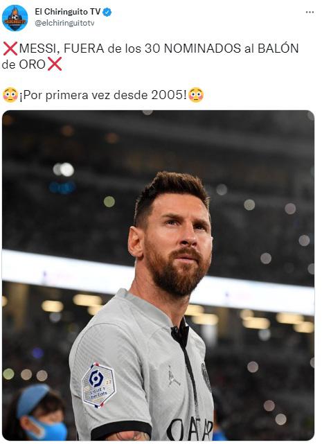 “Su declive es imparable, se hizo la luz”: Así reaccionó la prensa luego de que Messi quedó fuera del Balón de Oro 2022