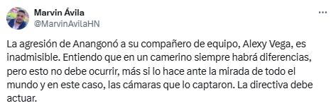 Anangonó agredió a Alexy Vega y la fuerte reacción de la prensa: piden severo castigo y quitarle la capitanía en Marathón