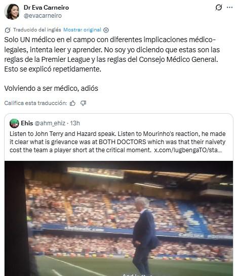 Eva Carneiro reaparece y fulmina a Mourinho por el escándalo de hace 11 años