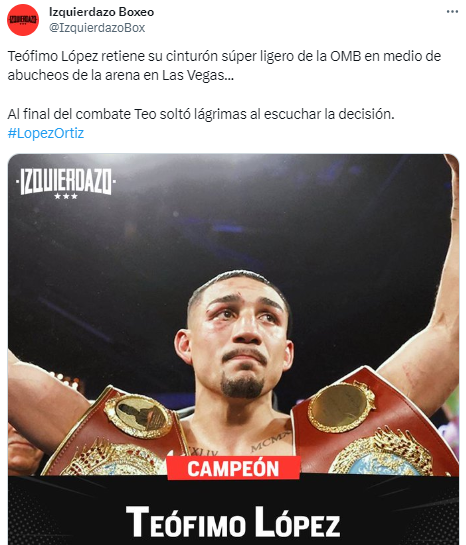 Teófimo López retuvo la corona con polémica y la prensa reacciona: “Defensa exitosa” y “Jamaine Ortiz fue robado”