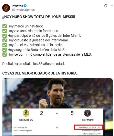 Messi aprovechó error de Najar en la goleada del Inter Miami y se lleva el Botín de Oro: ¿cuánto goles hizo el argentino?