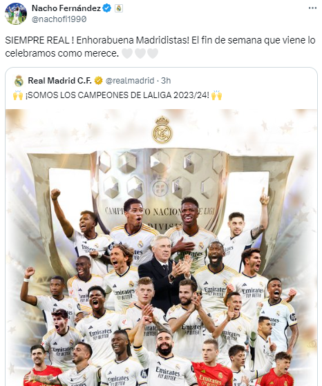 Bellingham con su madre y Rodrygo desde el carro: así celebraron los jugadores del Real Madrid el título de LaLiga