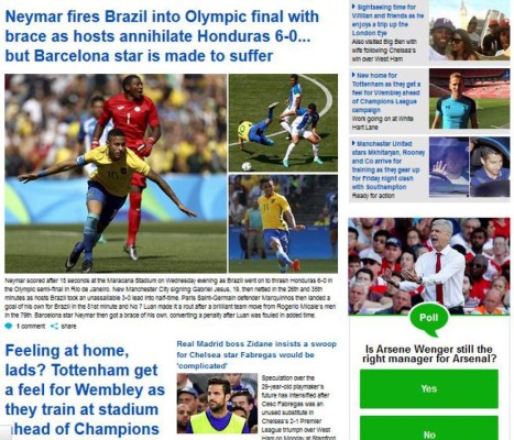 Prensa internacional: Brasil destroza y da paseo ante Honduras