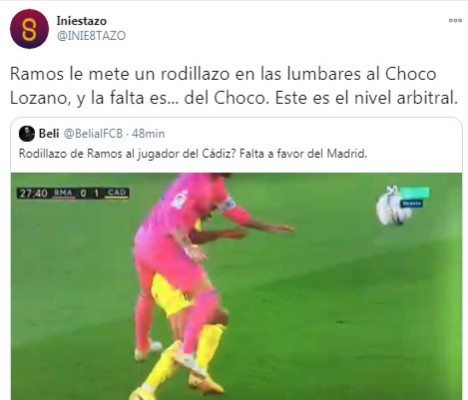 'San Choco Lozano': Lo que dicen en redes sociales tras el gol al Real Madrid con el Cádiz&nbsp;&nbsp;