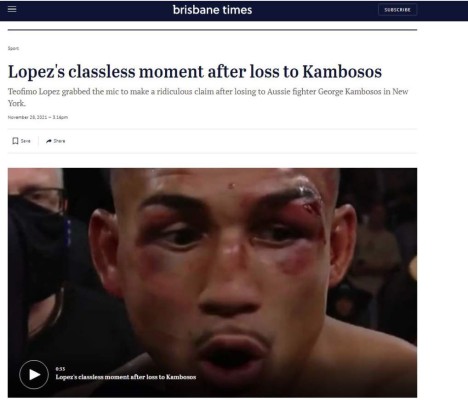 'La mayor decepción y sin clase': Así cataloga la prensa a Teófimo López tras perder ante Kambosos