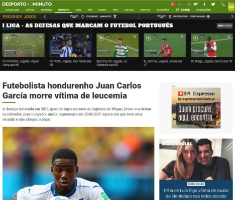 Así se despiden los medios internacionales del hondureño Juan Carlos García