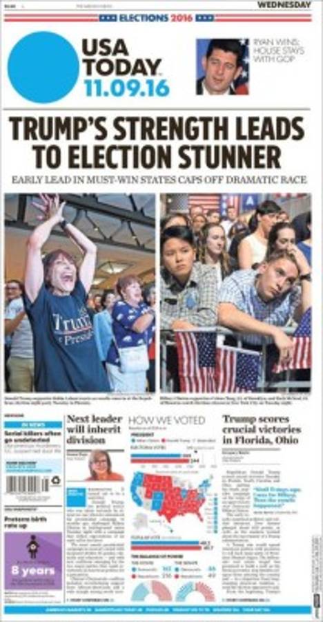 PORTADAS: La agresiva reacción de la prensa internacional tras gane de Donald Trump