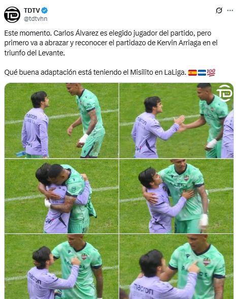 Afición del Levante alucina con Kervin Arriaga y el gesto del goleador: Qué falta nos hacía un jugador así