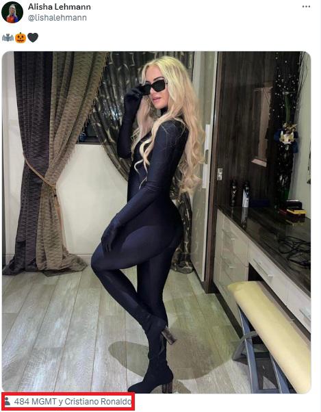 ¿Qué piensa Georgina? Alisha Lehmann muestra su ajustado traje de Halloween e hizo esto con Cristiano Ronaldo