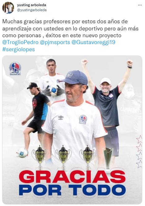 “Gracias por mostrarnos el camino”: Así se despidieron los jugadores y directivos de Olimpia de Pedro Troglio