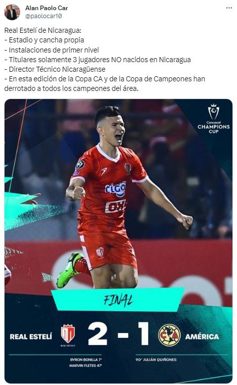 Faitelson desprecia al Real Estelí y la reacción de la prensa tras la victoria sobre América en la Liga de Campeones de Concacaf