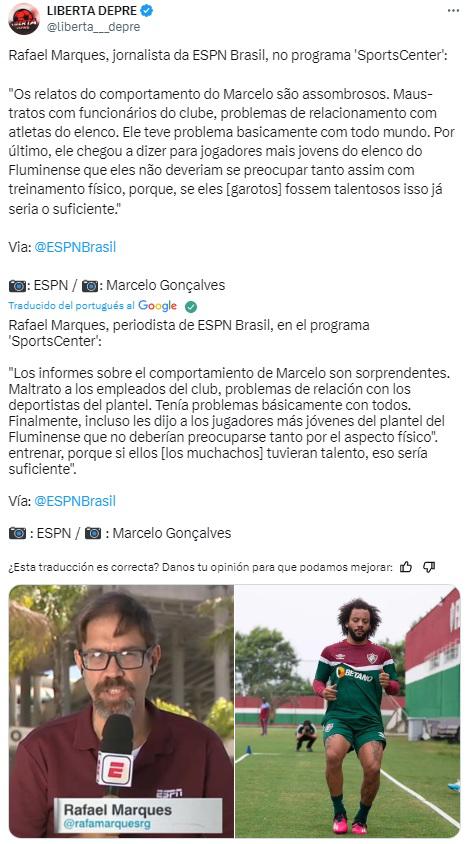 Señalan al culpable de la polémica de Marcelo que lo dejó fuera de Fluminense y el club de la MLS que quiere su fichaje