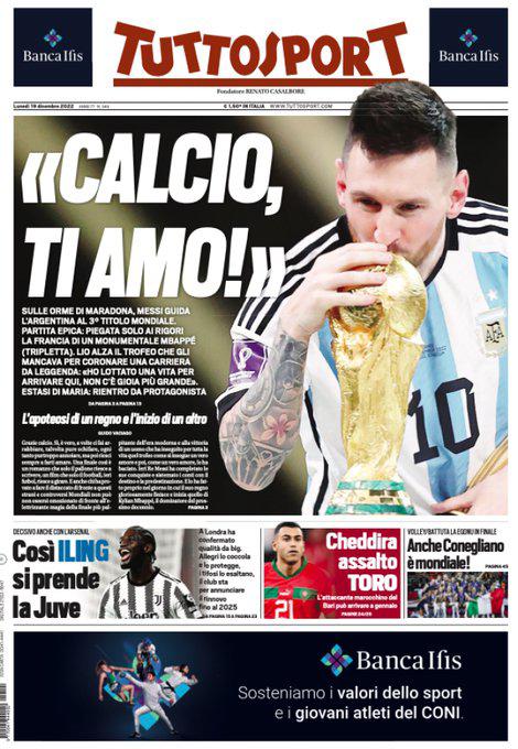 ¡No lo bajan de “Dios”! Portadas mundiales inmortalizan a Messi como “el mejor de todos los tiempos” tras conquistar Qatar