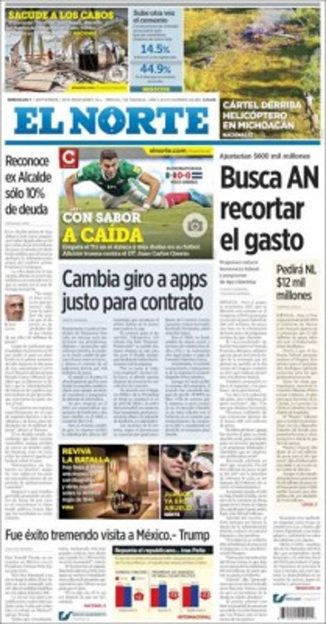 Titulares de portadas en México: '¿Por los suelos, a qué juega?'