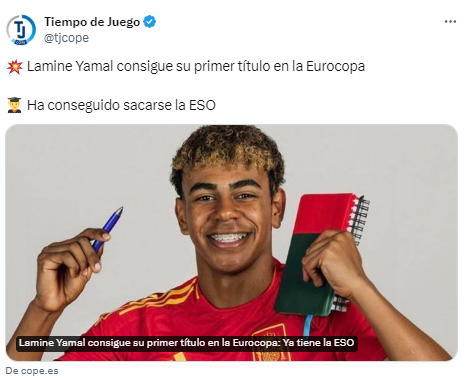 Lamine Yamal aprobó la Secundaria, según confirmó la Cadena COPE.