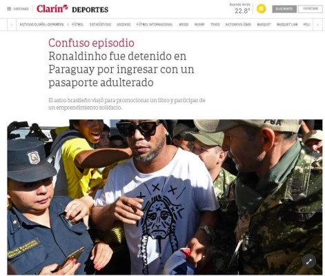 Lo que dice la prensa internacional sobre la detención de Ronaldinho: 'Confuso episodio'
