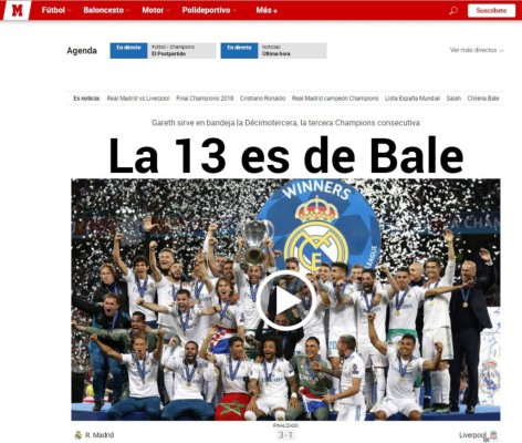 Las portadas luego de que el Real Madrid lograra el tricampeonato en Champions