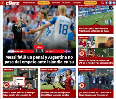 Prensa mundial: Messi el señalado por empate de Argentina ante Islandia