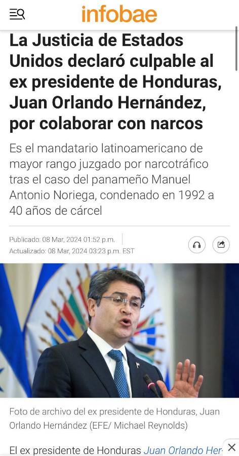 JOH le da la vuelta al mundo: prensa internacional estalla tras hallar culpable al expresidente de Honduras
