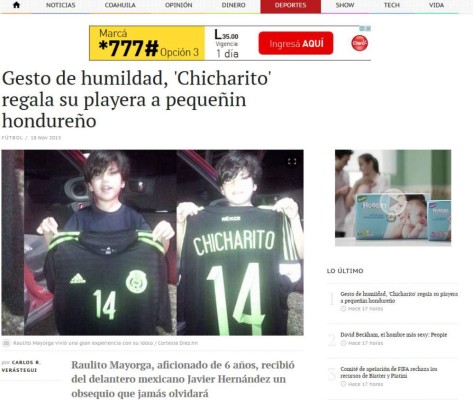 Gesto de Chicharito Hernández en Honduras le dio la vuelta a México