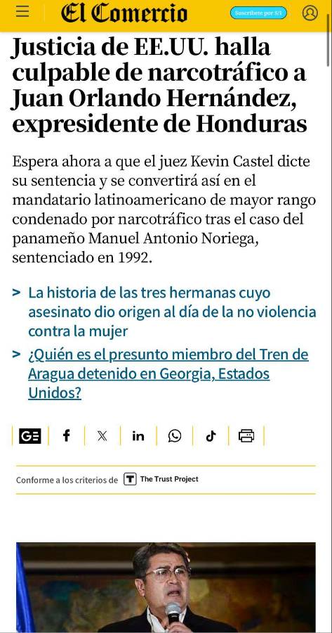 JOH le da la vuelta al mundo: prensa internacional estalla tras hallar culpable al expresidente de Honduras