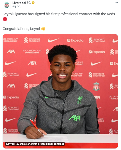 Lo que dicen los medios del fichaje de Keyrol Figueroa por el Liverpool: “Próxima estrella de la Premier League”