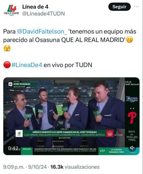 “Nos parecemos más a Osasuna que a Real Madrid”: Faitelson explota y señalan al villano del amargo empate de México