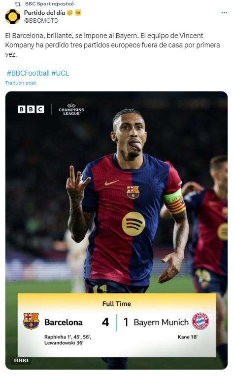 “¿Quién es Muller?” y “venganza con paliza”: la reacción del prensa tras paliza de Barcelona al Bayern Múnich