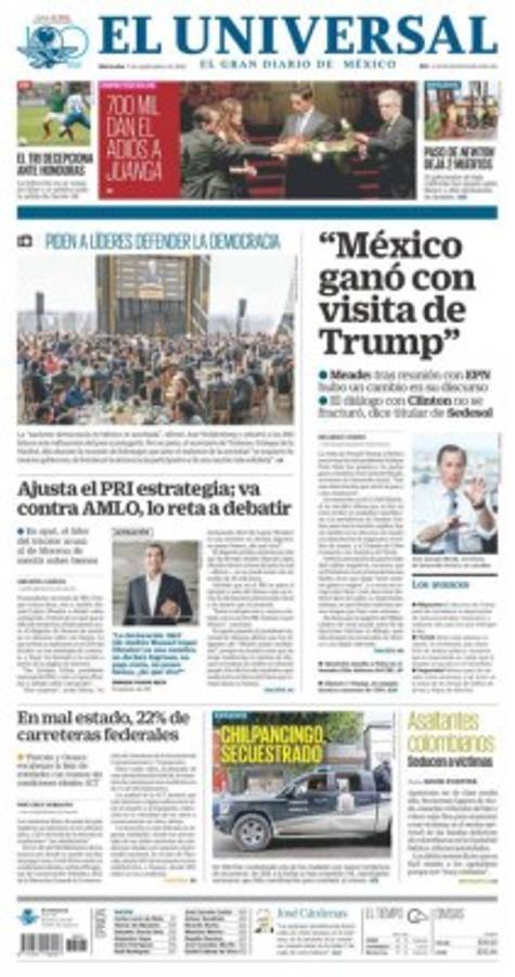 Titulares de portadas en México: '¿Por los suelos, a qué juega?'