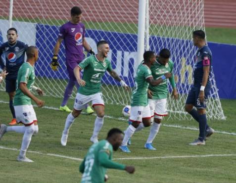 MarathÃ³n vs Motagua Pentagonal torneo apertura 2019 .- Motagua venciÃ³ 2-1 a MarathÃ³n este sÃ¡bado en su visita al Estadio OlÃ­mpico de San Pedro Sula (SPS) en el inicio de la pentagonal final de la Liga Nacional.- El primer gol del partido fue para âLos Verdesâ, Carlos Discua CHINO al minuto 2 mediante un cabezazo ponÃ­a a ganar al equipo sampedrano.