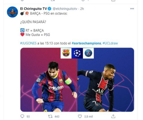 Sorteo de la Champions League: Barcelona-PSG, el cruce del morbo entre Messi y Neymar