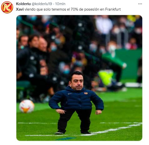 Los jocosos memes que dejó el empate de Barcelona contra el Eintracht Frankfurt: No perdonan a la Xavineta