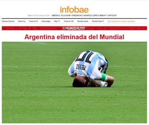 PORTADAS: Así titulan los diarios la eliminación de Argentina de Messi de Rusia 2018
