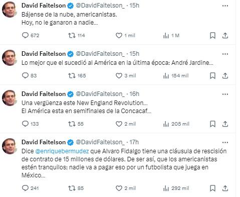 Futbolista de América se engancha con David Faitelson y el polémico periodista responde: “Bájense de la nube”