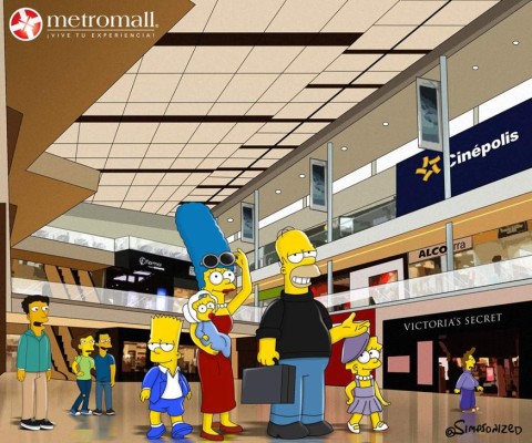 Así se verían Los Simpson en Costa Rica y Panamá. ¡Atención con Navas y Román!