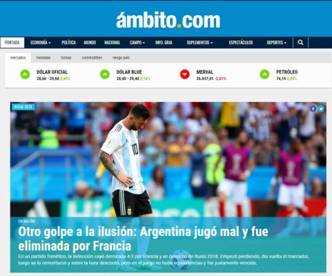 PORTADAS: Así titulan los diarios la eliminación de Argentina de Messi de Rusia 2018