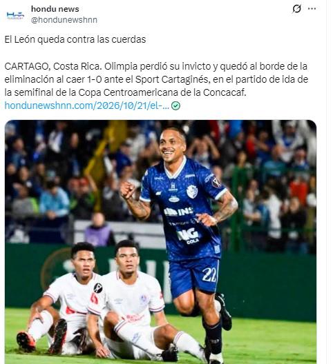 No pitan árbitros de Honduras: reacción de la prensa a la derrota de Olimpia y no perdonan a Arboleda