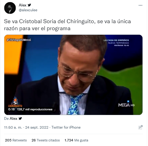 ¿Cristóbal Soria fue despedido de ‘El Chiringuito’? Sus sorpresivas publicaciones y la reacción de Pedrerol por su ausencia