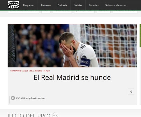 La prensa se hace sentir sobre fracaso del Real Madrid: 'Papelón', 'Luto' y 'Fracaso'