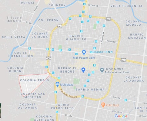 Los 13 barrios y colonias de San Pedro Sula donde se han confirmado casos de coronavirus