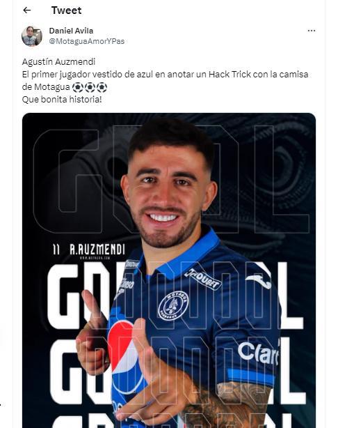 Auzmendi enloquece las redes: Así hablaron periodistas y aficionados del hattrick del atacante de Motagua