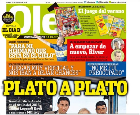 Las portadas deportivas más importantes del lunes 18 de enero de 2016