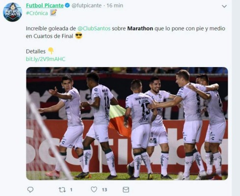 ¡Ardiente! Medios internacionales hacen eco del triunfo abultado de Santos ante Marathón