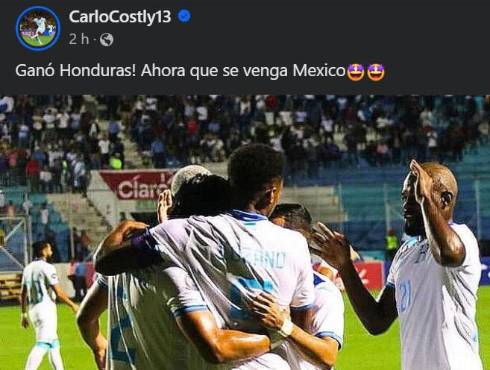 El posteo de Carlo Costly en sus redes sociales tras el triunfo de Honduras ante Cuba por Nations League.