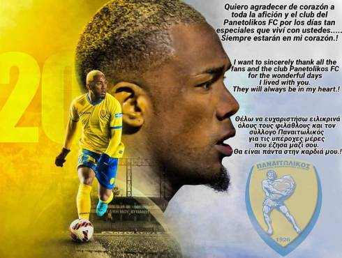 Las palabras de despedida de Deiby Flores al Panetolikos de Grecia.