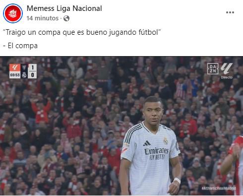 Los memes destrozan a Mbappé por fallar otro penal y al Real Madrid tras perder ante el Athletic Bilbao en LaLiga