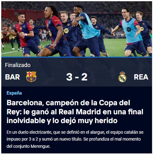 La prensa reacciona por el título del Barcelona tras vencer al Real Madrid: Ni árbitros ni nada, somos los mejores; no dan para el Clásico