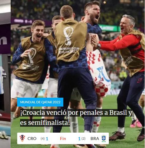“Llora Brasil”, “Sorpresa Mundial”, “Croacia acaba con el baile”: Prensa internacional reacciona a la eliminación de la Canarinha