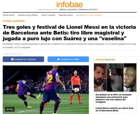 Las portada se rinden a Lionel Messi tras el hattrick contra el Betis en La Liga